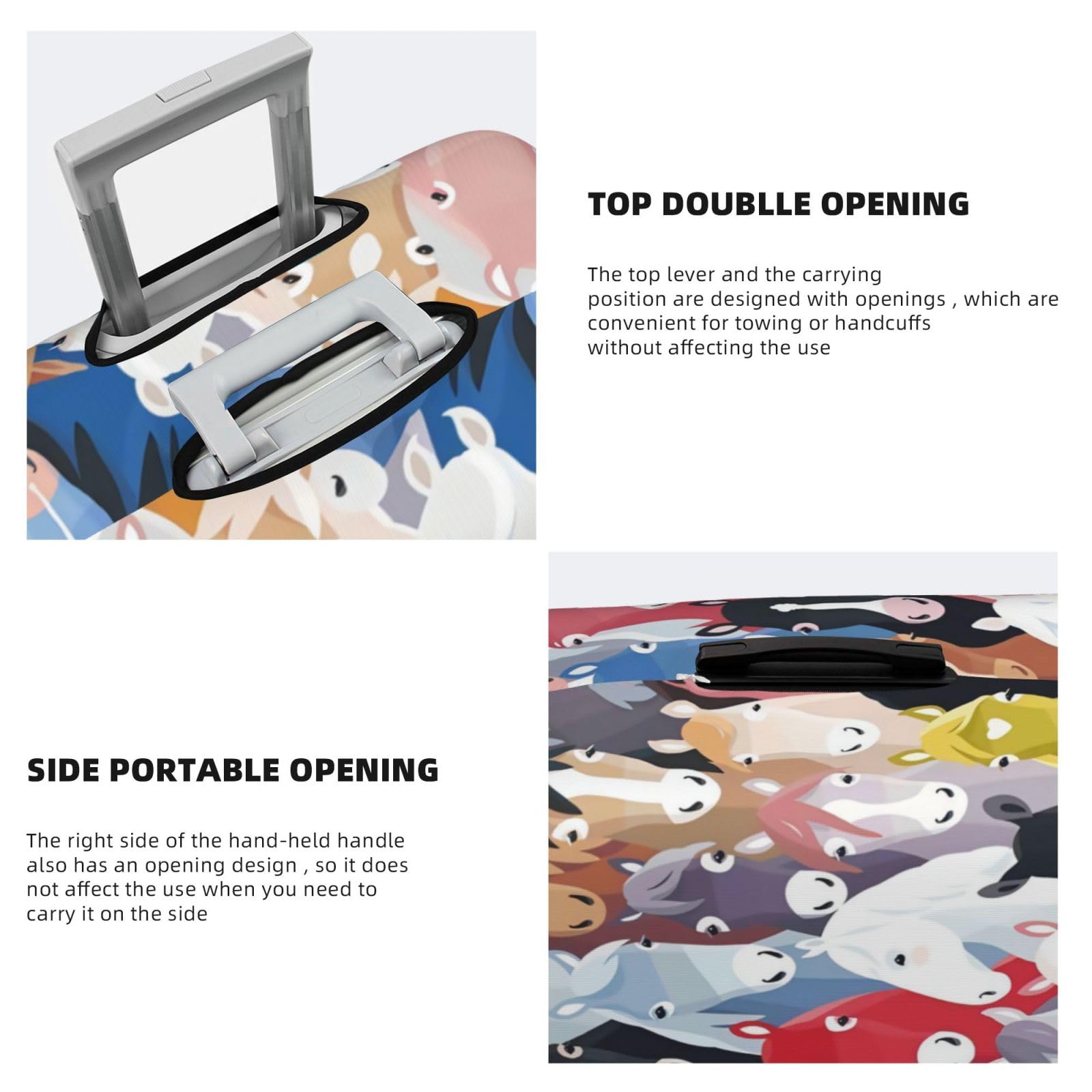 Amazon.co.jp: スーツケースカバー カラフル 馬 動物柄 キャリーカバー